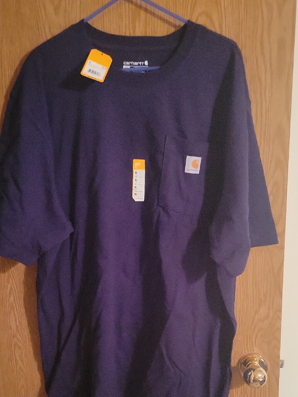 Carhartt Loose Fit Tee in Navy with Yellow Tag